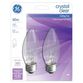 GE, 2 paires d'ampoules décoratives transparentes de 40 watts en forme de torpille