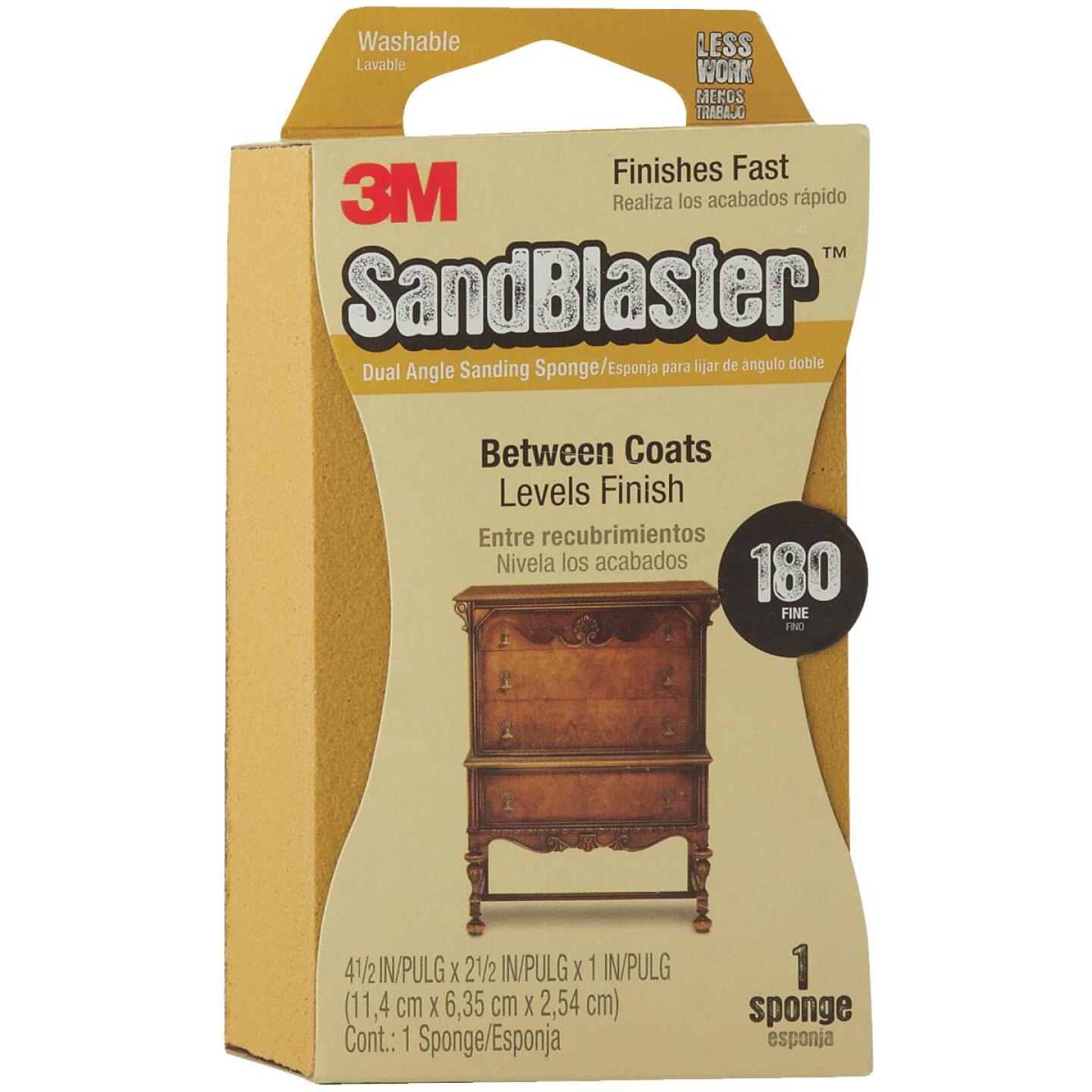 3M, 3M SandBlaster Dual Angle 2-1/2 In. x 4-1/2 In. x 1 In. Éponge de ponçage à grain fin 180