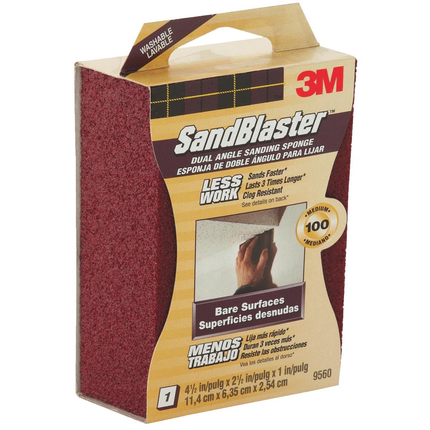 3M, 3M SandBlaster Dual Angle 2-1/2 In. x 4-1/2 In. x 1 In. Éponge de ponçage moyen, grain 100