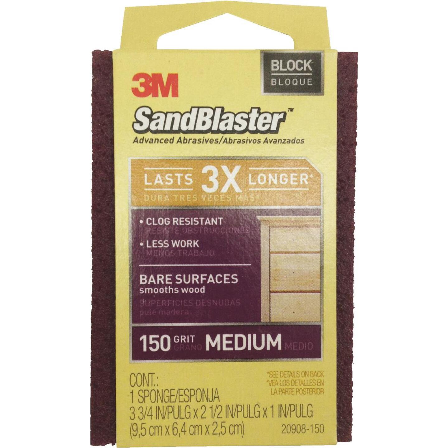 3M, 3M SandBlaster Surfaces Nues 2-1/2 In. x 3-3/4 In. x 1 In. Éponge de ponçage moyenne de grain 150