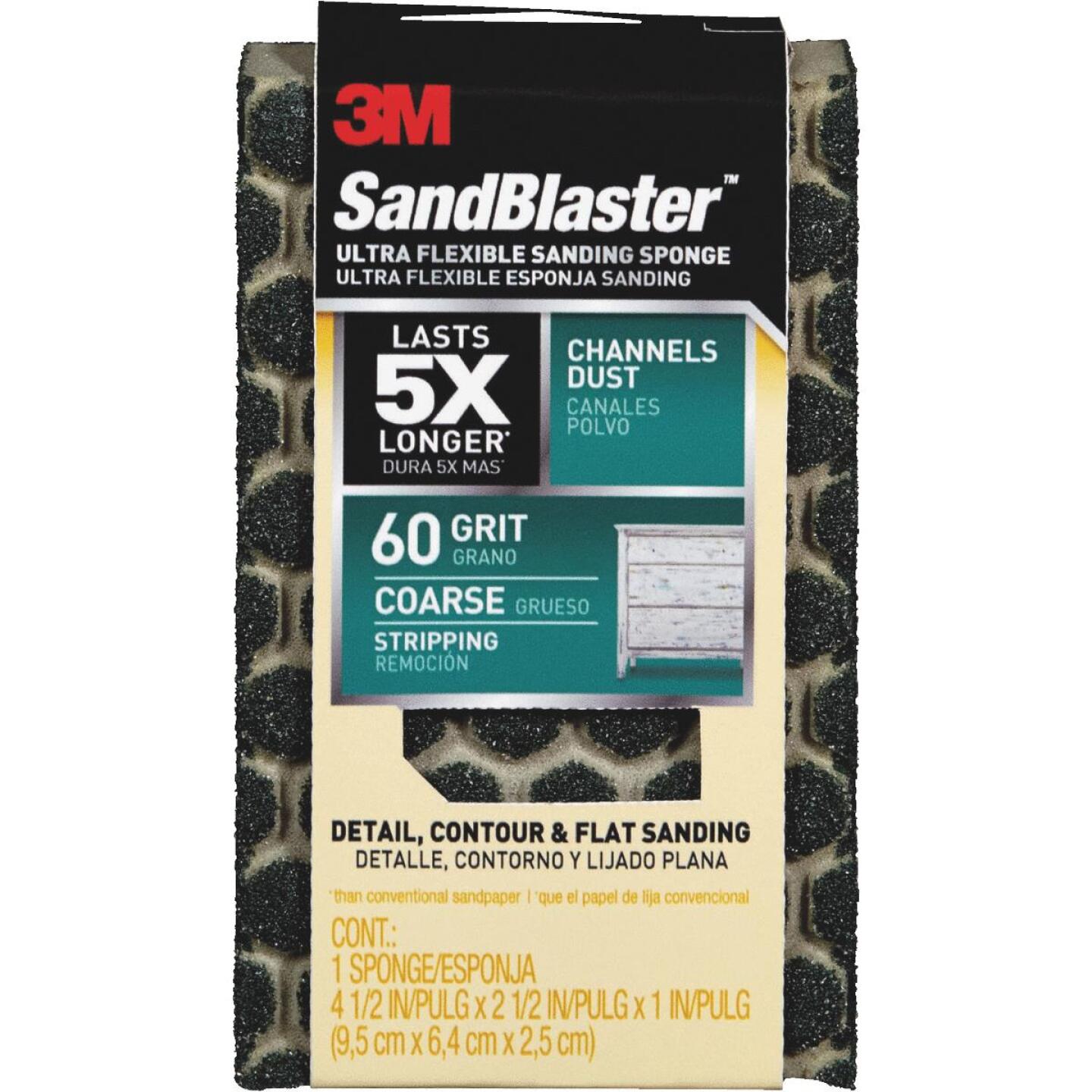 3M, 3M SandBlaster Ultra Flexible 2-1/2 In. x 4-1/2 In. x 1 In. Éponge de ponçage grossier de 60 grains