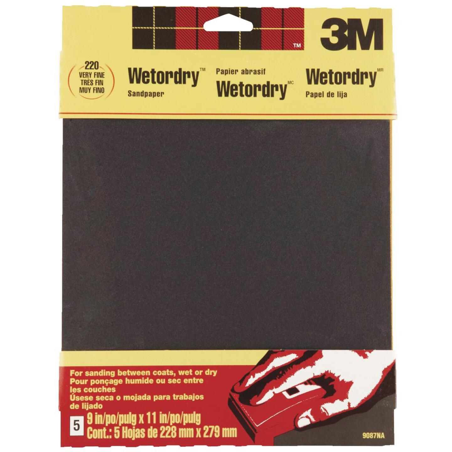 3M, 3M Wetordry 9 In. x 11 In. 220 Grit Very Fine Sandpaper (5-Pack)