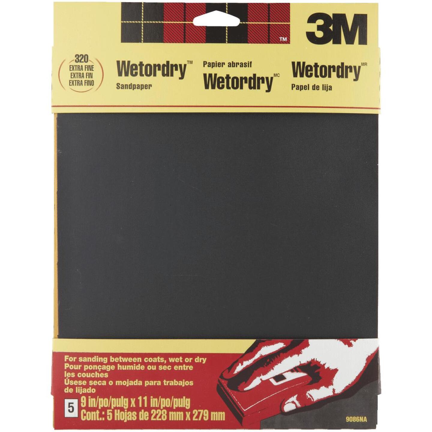 3M, 3M Wetordry 9 In. x 11 In. 320 Grit Extra Fine Sandpaper (5-Pack)