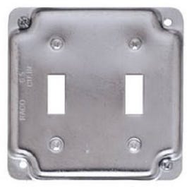 Raco, 4-Inch Flat Corner Double Toggle Switch Box Cover (couvercle de boîte d'interrupteur double à bascule)