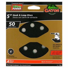 Gator, 4-Pk, 5-In. Disques de ponçage à crochets de 50 grains à 8 trous