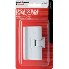 Legrand - Passe & Seymour, Adaptateur triple pivotant 15A blanc