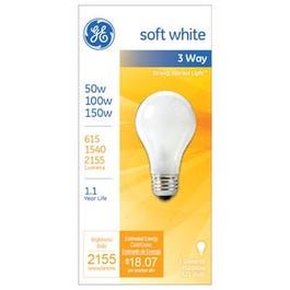 GE, Ampoule 3 voies blanc doux, 580/1640/1860 lumens, 50/100/150 watts