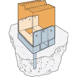 Divers, Base de poteau ajustable Z-Max, hauteur d'appui de 1 po, acier de calibre 16, 4 x 4 po Hauteur d'écartement, acier de calibre 16, 4 x 4-In.