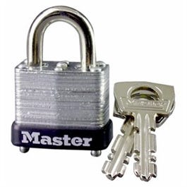 Master Lock, Cadenas à clé de 1 po. Cadenas à clé, acier laminé Warded