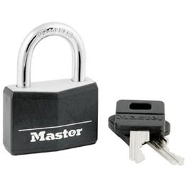 Master Lock, Cadenas à clé en aluminium massif 1-9/16-In. Cadenas à clé en aluminium massif, tête de clé recouverte de noir