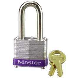 Master Lock, Cadenas laminé à clé de 1 1/2 po, anse longue de 1,5 po Manille longue de 1,5 po